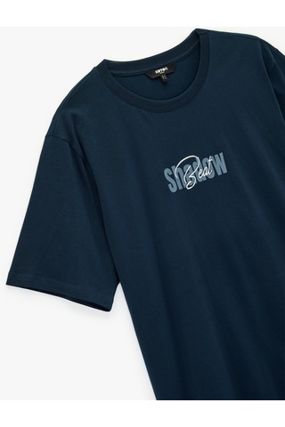 Koton Regular Fit Kısa Kollu Pamuklu Bisiklet Yaka Tişört Lacivert 6sam10101mk Lacivert