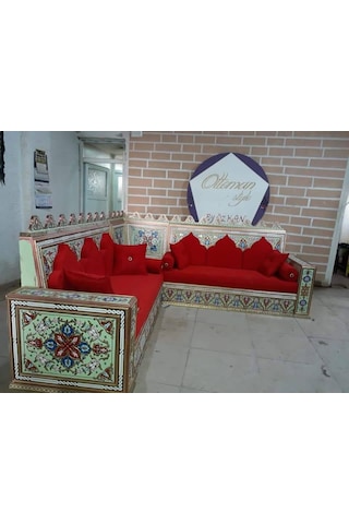 Ottoman Ahşap Sedir Şark Odası Model 7 - Renk: Renkli