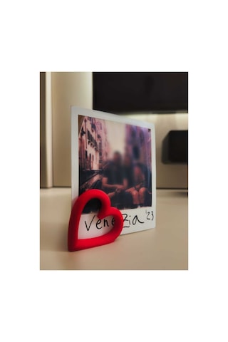Kalp Tasarımlı Polaroid Fotoğraf Tutucu & Dekoratif Fotoğraf Standı - Çok Renkli 2 adet