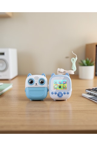Mini Dijital Kamera With Termal Yazıcı Uczzzprinterkamera-5 Mavi