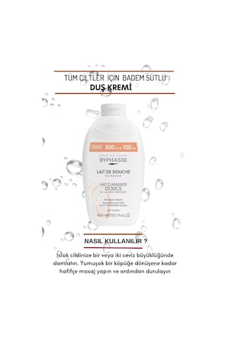 Byphasse Caresse Tatlı Badem Sütlü Kremli Duş Jeli 600 ML