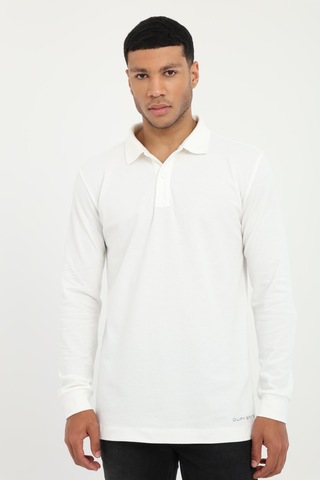 Dufy Erkek Regular Fit Polo Yaka Beyaz Sweatshirt-25478