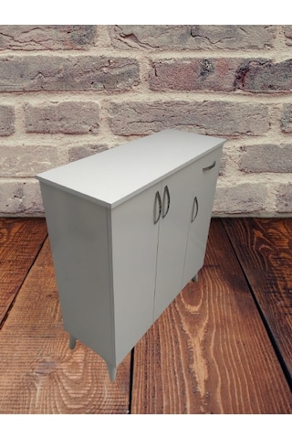 Ayakkabılık  Çok Amaç Model Parlak Beyaz Hard suntalem Demonte 5raf 1çekmece El Yapım Beyaz