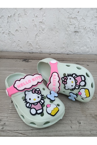 Huzurlu Adımlar Hello Kity Yeşil Çocuk Crocs Ywşil