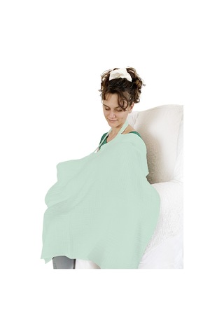 4 Katlı Iç Göstermez Pamuk Müslin Bebek Emzirme ÖnlüğüMint Yeşili