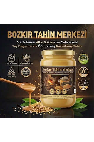 Bozkır Tahin Merkezi Yerli Ata Tohumu Altın Susam Taş Değirmen Tahini Kavrulmuş 600 G