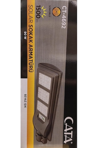 Tr Cata Ct-4692 90w Solar Sokak Armatürü Beyaz Işık