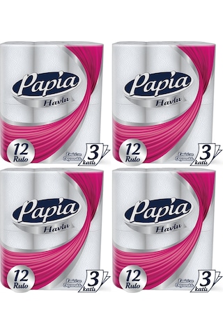 Papia kağıt Havlu 48 Li Set (3 Katlı) (4PK*12)
