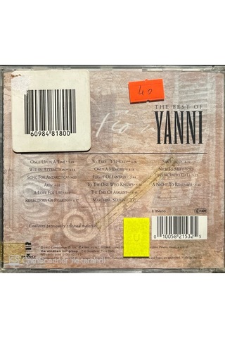 Plak Değildir Cd Dir Cd Devotion The Best Of Yanni Cd