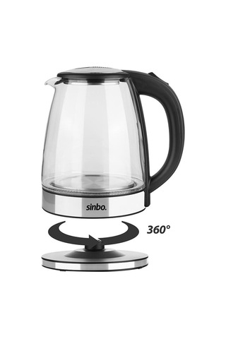 Su Isıtıcısı & Kettle Cam - Ledli Kettle 1.8lt Gizli Rezistans - Kablosuz 360 Derece Gövde 1500w Sk-8033