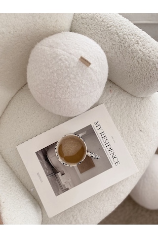 Teddy Top Yastık Naturel Beyaz Beyaz