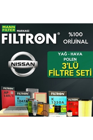 Nissan Qashqai 1.5 Dcı Mann Filtron Filtre Bakım Seti 2007-2013 (495301282)