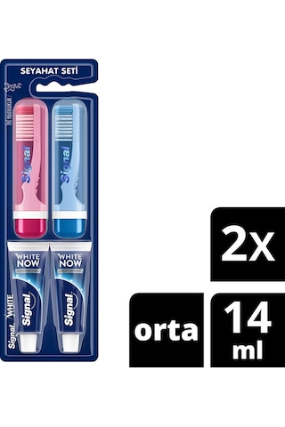 Signal White Now Diş Macunu 14 Ml + Diş Fırçası Seyahat Seti 2li