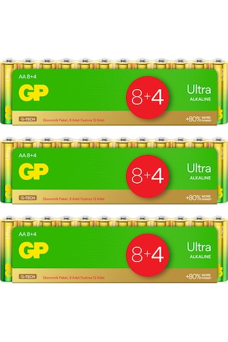 G-Tech Ultra Alkalin Kalem LR6 - AA Boy 1.5V Pil 36 Adet