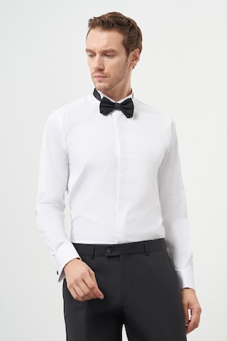 Morven Erkek Beyaz Manşetli Slim Fit Ata Yaka Gömlek 25mc004004600 Beyaz Beyaz