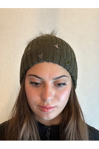 Gönülden Tasarım Fitilli Yumuşak Unısex Triko Bere Yeşil