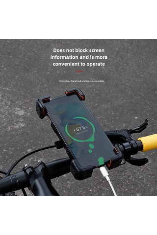 Geeroyoo Eslnf Siyah Geri Görüş Aynası Tipi Bisiklet Telefon Tutucu - Dört Pençe Sabitleme, Sarsıntı Engelleme, Gps Ve Yemek Teslimi İçin