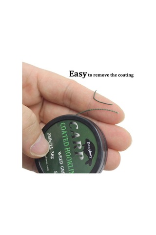 Yeşil 1 Adet 5m Sazan Olta Kanca Bağlantı Sazan Kaplı Hooklink Örgü Hattı Saç Teçhizatı İçin 25ıb Sazan Kaba Olta Takımı