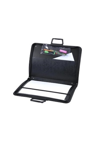 Teknik Resim Çantası Fermuarlı Askılı Parçalı Deri 38x55 Kırmızı