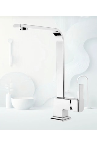 Eskaya 4 Lü Robot Duş Seti Ağır Kare Banyo Lavabo Mutfak Bataryası 4 Lü Set Garantiili Bej