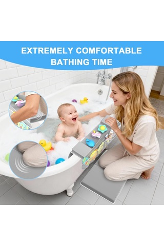 Bebek İçin Banyo Diz Çökme Seti: 1,18 İnç Kalın Kaymaz Diz Çökme Pedi Hızlı Kuru Köpük Yastık - Banyo Zaman Genel