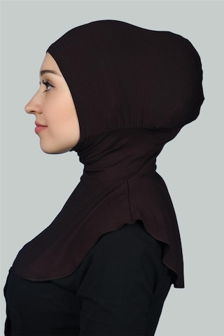 Altobeh Kadın Tesettür Pratik Boyunluklu Hijab - Sporcu Bone Koyu Kahverengi