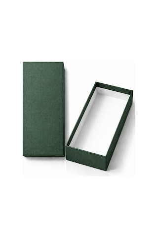 Lüks Kapaklı Hediye Kutusu 21x8x3 Cm Yeşil Düz