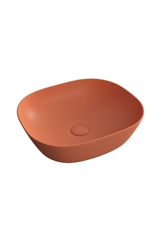 VitrA Plural Kare Alçak Çanak Lavabo Mat Terra Rossa 7810B477-0016