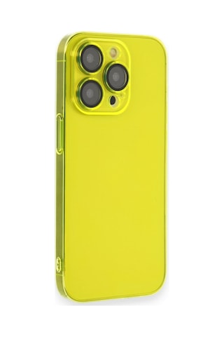 Apple iPhone Uyumlu- 14 Pro Kılıf Armada Lensli Kapak - Sarı