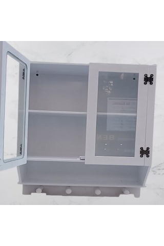 Hobi Adn 90351 Model Dekoratif Terek Ecza Dolap Mdf Parlak Beyaz Lake El Yapım