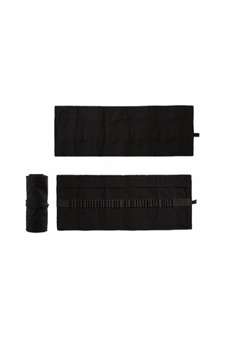 Willowhaven 2 Adet Saf Siyah Tuval Rulo Kalem Çantası, 36 Delik, Büyük Kapasiteli, Kroki Renkli, Erkek/kız Çok Renkli