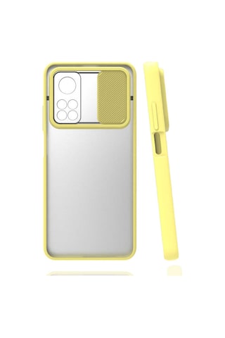 Noktaks - Xiaomi Mi 10t Pro 5g Uyumlu - Kılıf Slayt Sürgülü Arkası Buzlu Lensi Kapak - Siyah