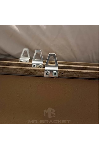 10 Ad Tablo Kancası Kıvrık Model - Metal Çerçeve Askısı Aparatı - Vidalı Fotoğraf Resim Asma Kancası Galveniz