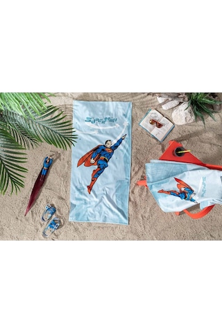 Özdilek Superman Hero Lisanslı Kadife Plaj Havlusu 60x120 Cm Mint