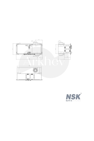 Nsk Lena Plus Ankastre Lavabo Bataryası - Krom / Smartbox İç Set Sıva Altı Grubu Dahil - Arkhev0016 Parlak Krom