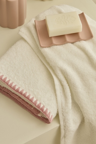 Kaşmir Home Pure 2'li Midye Dikişili Yüz Havlusu Rose Beyaz