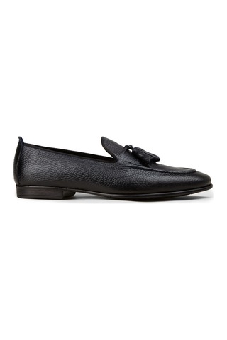 Deery Erkek Hakiki Deri Lacivert Püsküllü Loafer - 01701mlcvc33