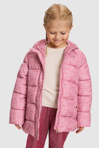 U.S. Polo Assn. Kız Çocuk Pembe Kapüşonlu Fermuarlı Çiçek Desenli Mont 50328729-vr167 Koyu Pembe