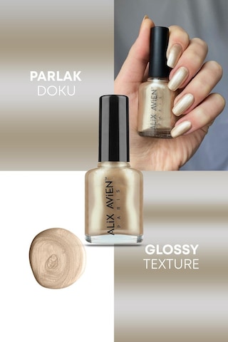 Alix Avien Sedefli Gold Oje 30 Yüksek Pigmentli Uzun Süreli Kalıcılık Hızlı Kuruma Nail Lacquer 30