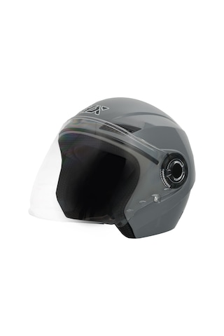 Gp Gx Mks005-Gng Şeffaf Vizörlü Motosiklet Yarım Kask Gri