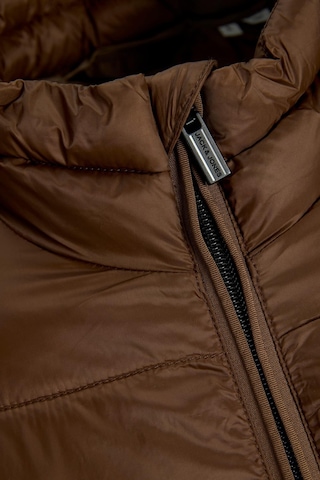 Jack & Jones Jjekıngsley Erkek Hafif Şişme Mont Dik Yaka Günlük Rahat Kahverengi