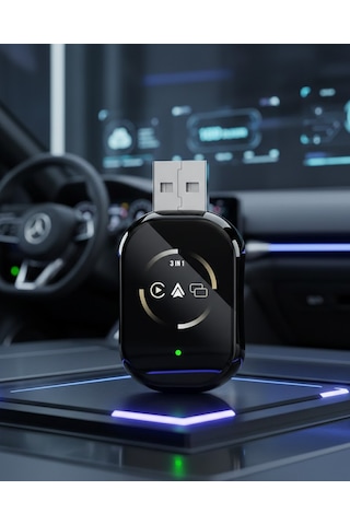 Kablosuz Carplay Ve Android Auto Adaptörü Tak Çalıştır Kullanım