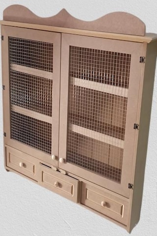 Hobi Dekoratif Telli Dolap Terek Ahşap Mdf Ham Cnc Kesim Model El Yapım