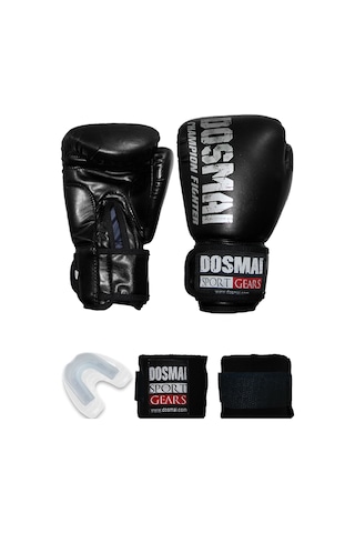 Dosmai Esquize Boks Eldiveni Boks Dişlik Boks Bandaj Seti Siyah