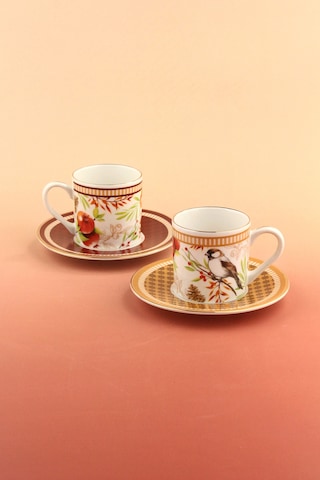 Magic Garden İki Kişilik Kahve Fincan Takımı Renkli