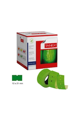 Tanex 12x21 Motex Çizgili Flo Yeşil Etiket 800 Adet Diğer