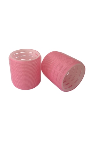 Croc 1230 Pembe Büyük Boy Bigudi 2li Cırtlı - Yapışkanlı Bigudi Pembe