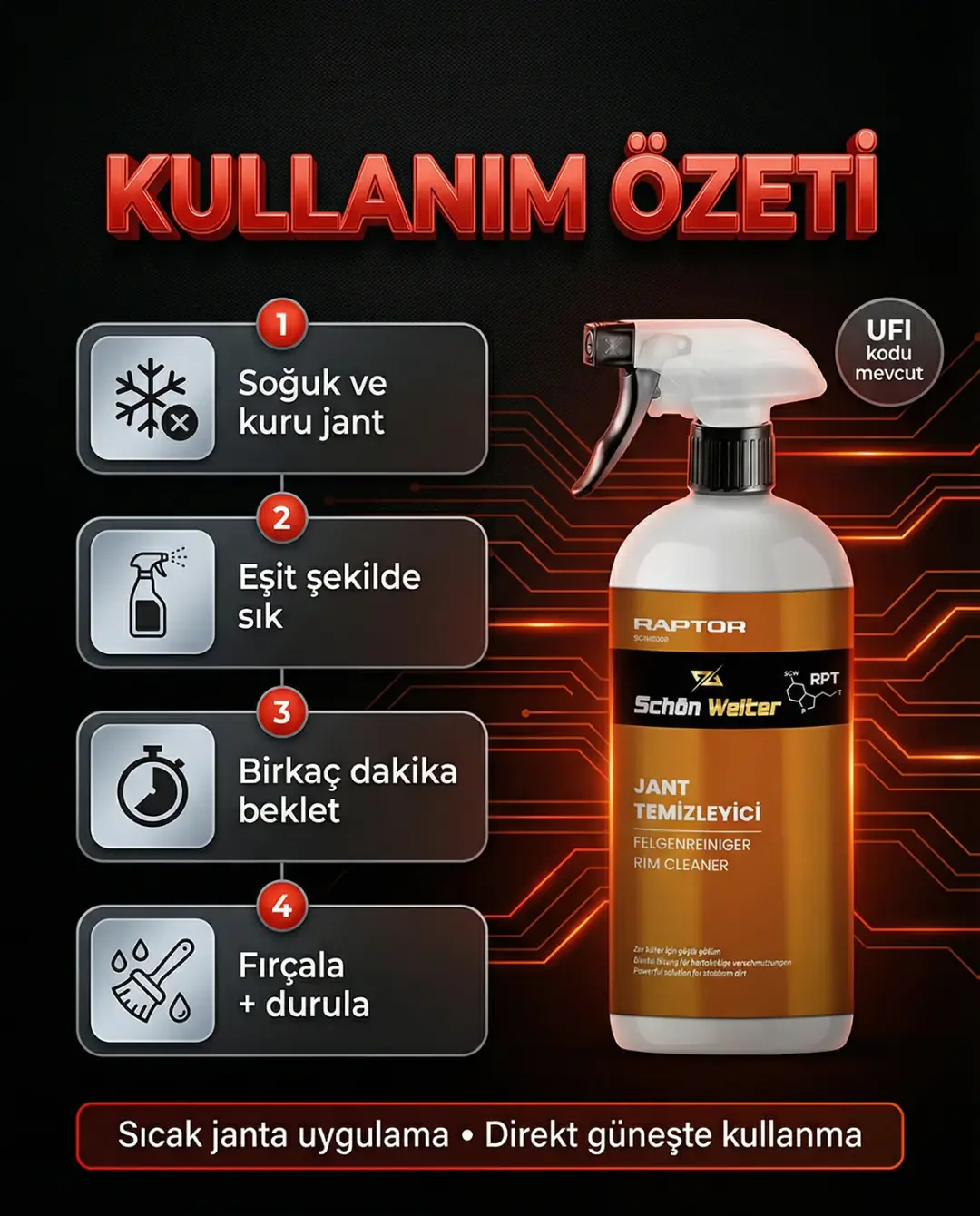 Araç Oto Jant Temizleyici Sprey 500ml