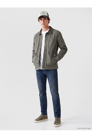 Lcw Jeans Haki Loose Fit Erkek Jean Ceket