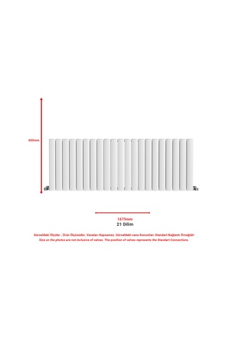 600x1675mm Lilac Yatay Beyaz Alüminyum Radyatör
